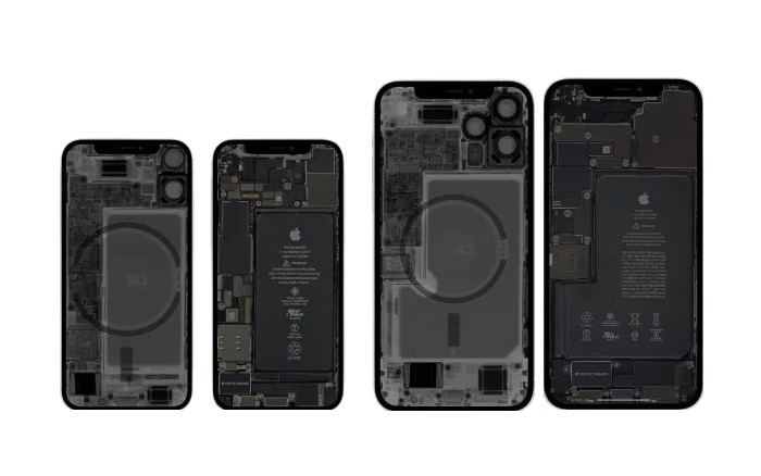 Baixe os papéis de parede do iPhone 12 mini e do iPhone 12 Pro Max em raios-X graças ao iFixit