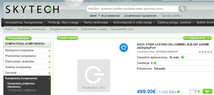 Preço do jogo Asus Strix GTX 1060 (2)